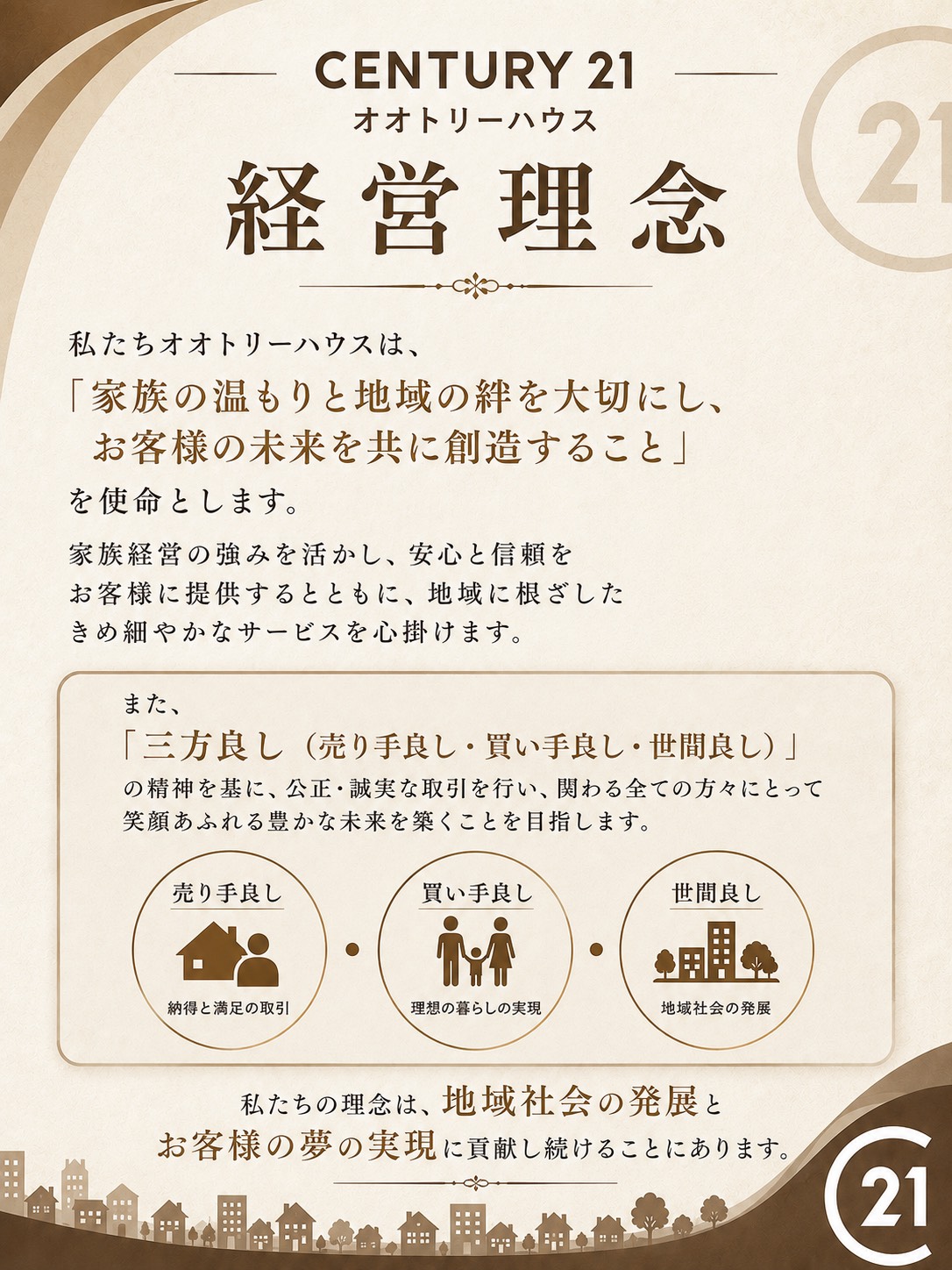【経営理念】センチュリー21オオトリーハウス